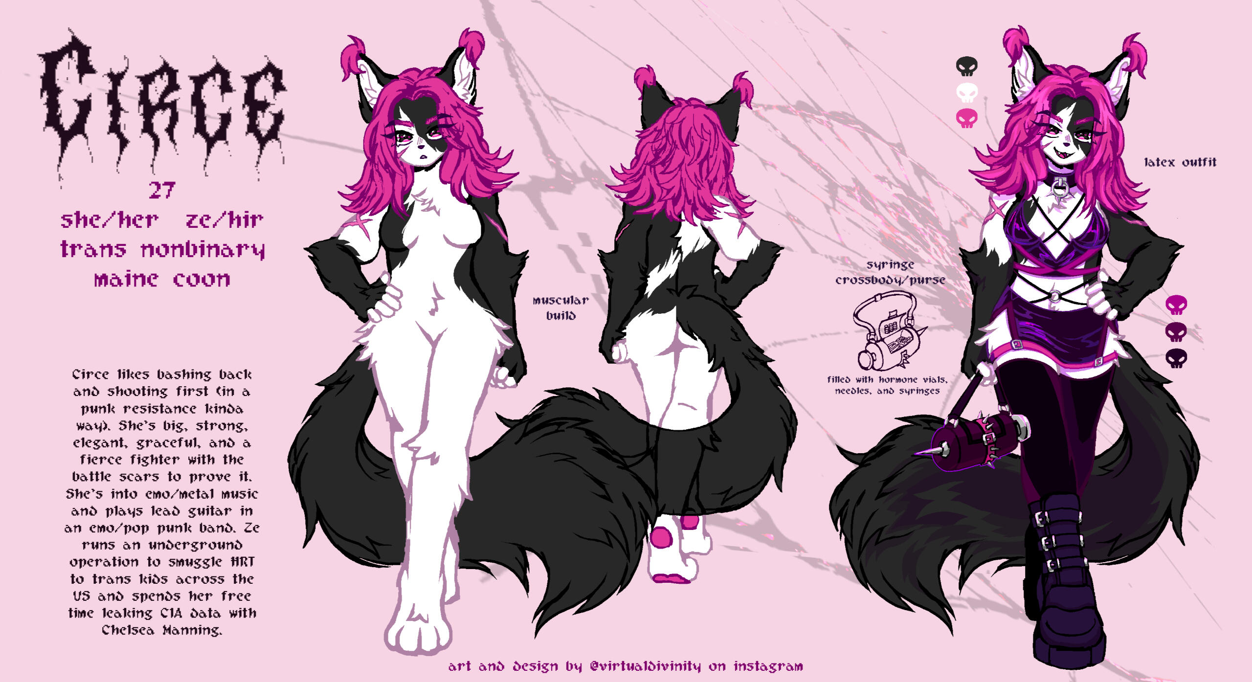 &quot;circe&quot; design and reference sheet 2024 digital / original character design commission