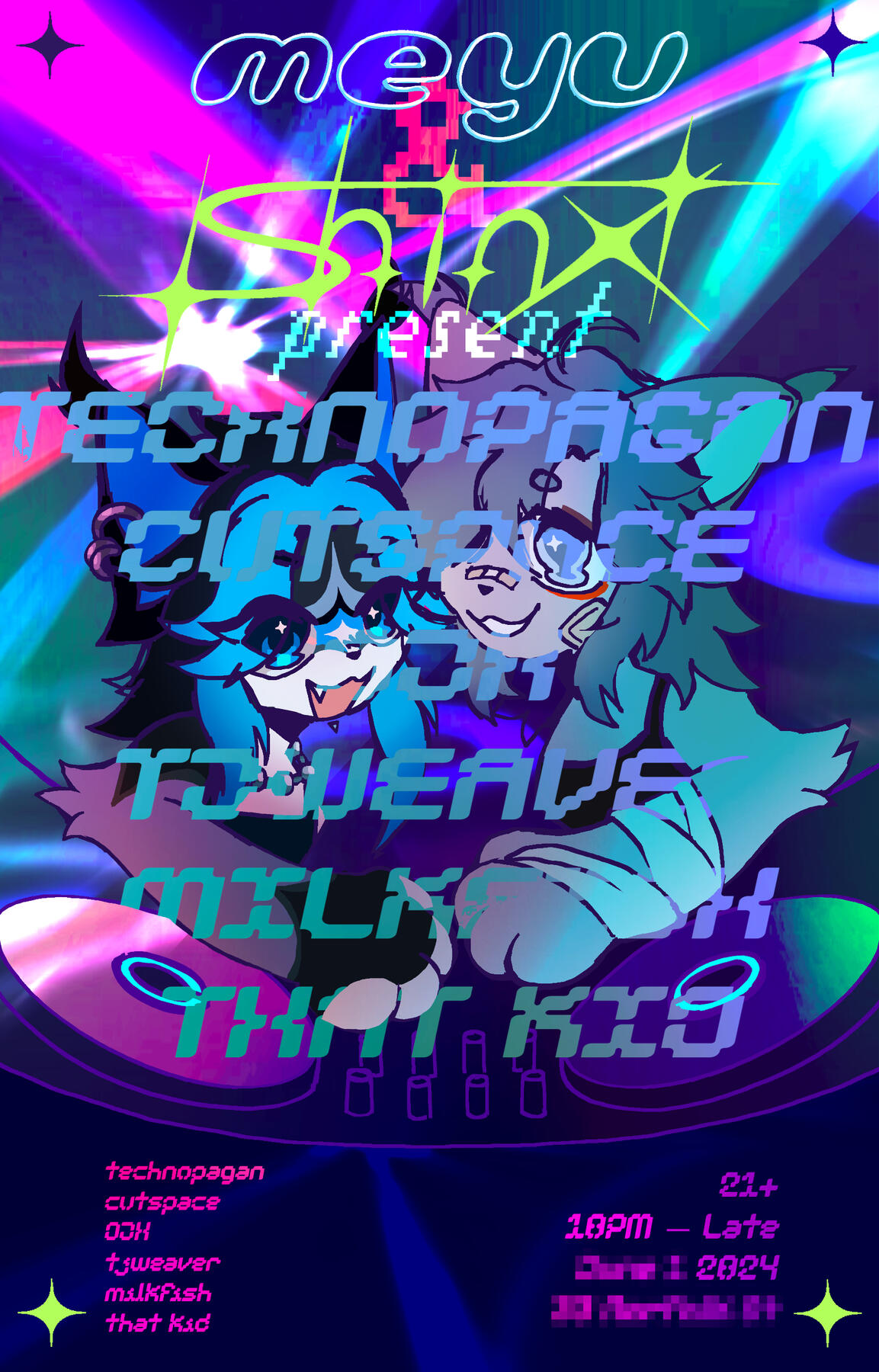 &quot;meyu &amp; shinx&quot; mockup gig poster 2024 digital